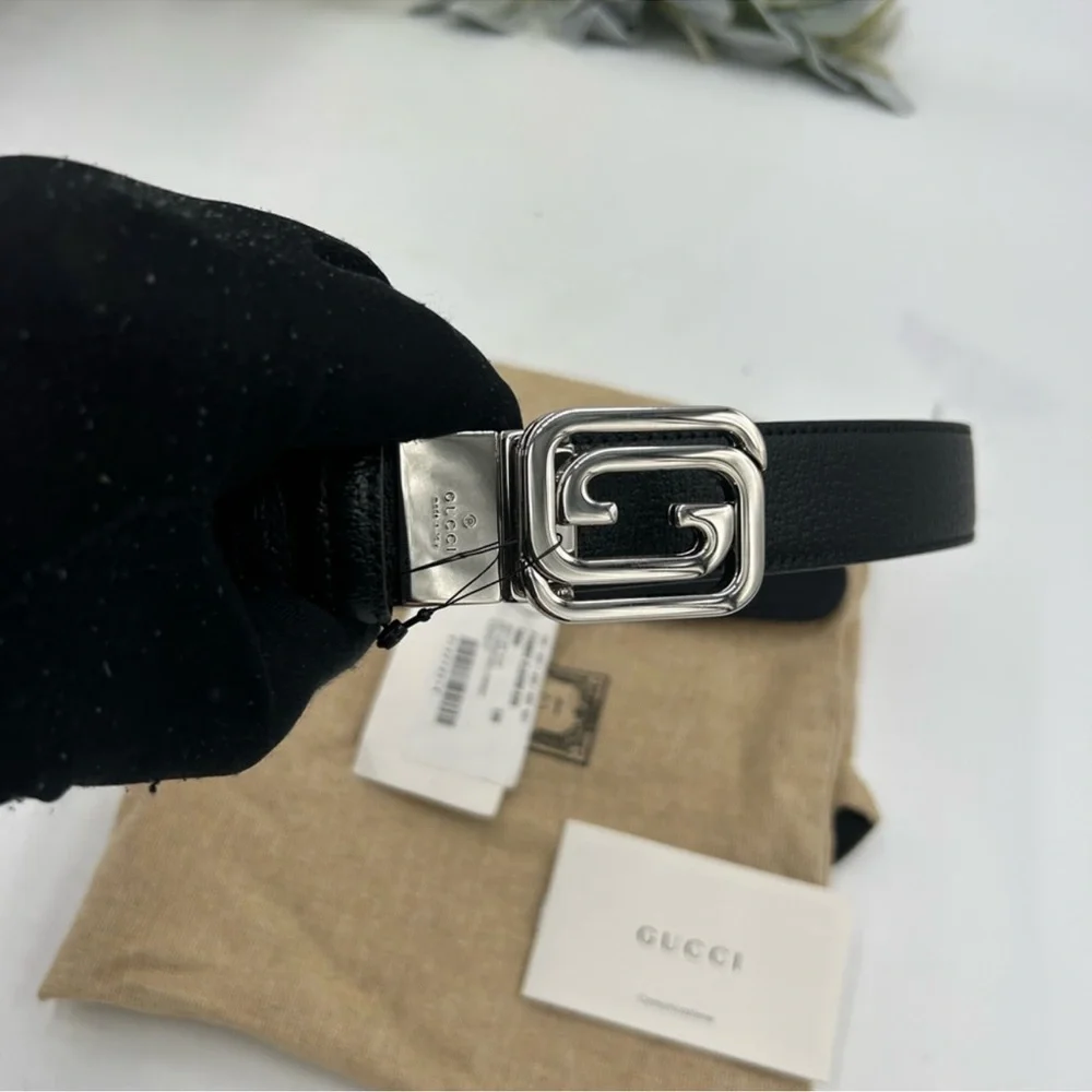 Men’s Gucci interlocking G leather belt, 120 cm/46 inch made in Italy